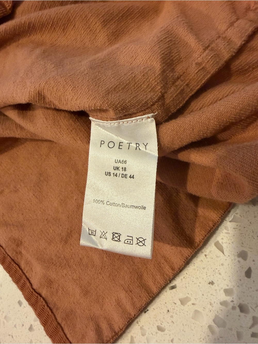Poetry Linen Blend Button Down Shirt Size 18 Rust Orange Boho Cottagecore - Picture 4 of 6